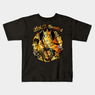 Gold and Black King Wise King Black Is Beautiful Kids T-Shirt